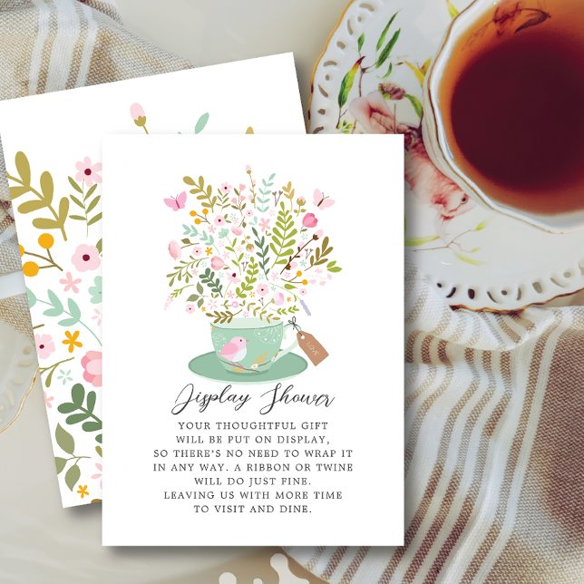 Charming Floral Tea Display Shower Enclosure Card (Creator Uploaded)