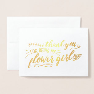 Charming Flower Girl Thank You Foil Card