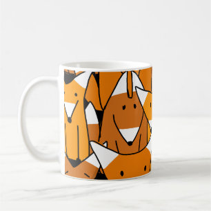 Charming Fox Family: Playful Animal Pattern Coffee Mug
