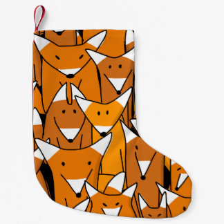 Charming Fox Family: Playful Animal Pattern Small Christmas Stocking