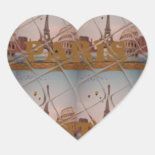  Charming From Paris With Love J'aime Paris Design Heart Sticker