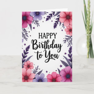 Charming Fuchsia Birthday Card