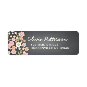 Charming Garden Floral Wreath Address Labels
