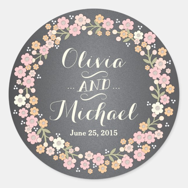 Charming Garden Floral Wreath II Custom Sticker (Front)