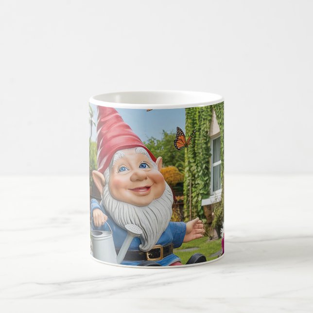 Charming Garden Gnome with Watering Can Coffee Mug (Center)