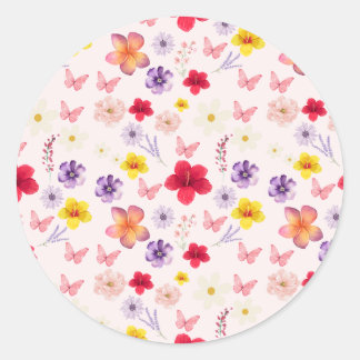 Charming Garden Paper Plate Classic Round Sticker