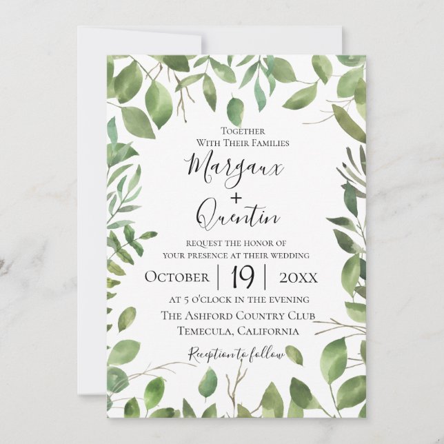 Charming Garden Wedding Invitation (Front)
