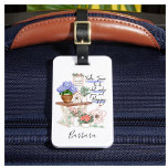 Charming Gardener Floral First Name  Luggage Tag<br><div class="desc">This sings out feelings of peace and serenity - with lovely colours and the ability to personalise the first name. It is always important to take time out to do the things that bring us joy. Any design questions just send a chat or an email to charmdesignstudio@rcn.com and we’ll be...</div>