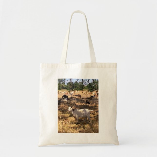 Charming Goat Tote Bag – Rustic Farm Animal (Front)