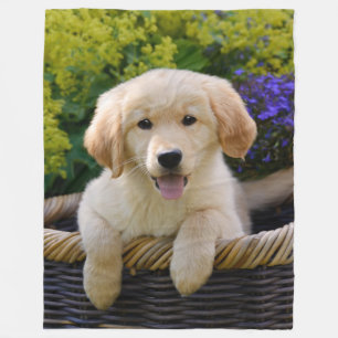 Charming Goldie Puppy Fleece Blanket