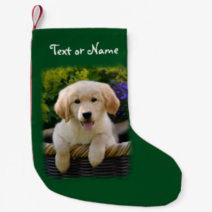 Charming Goldie Retriever Dog Puppy Personalised Small Christmas Stocking