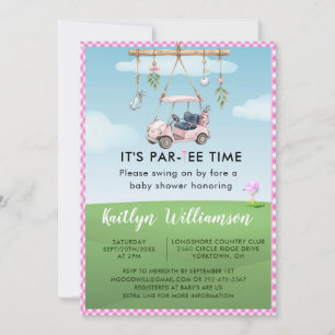 Charming Golf Pink Par-Tee Baby Shower Invitation
