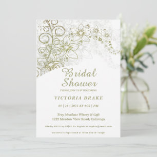 Charming Green Botanical Bridal Shower Invitation