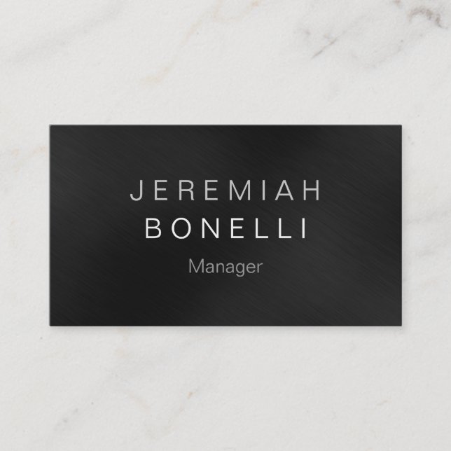 Charming Grey Background Chic Business Card (Front)