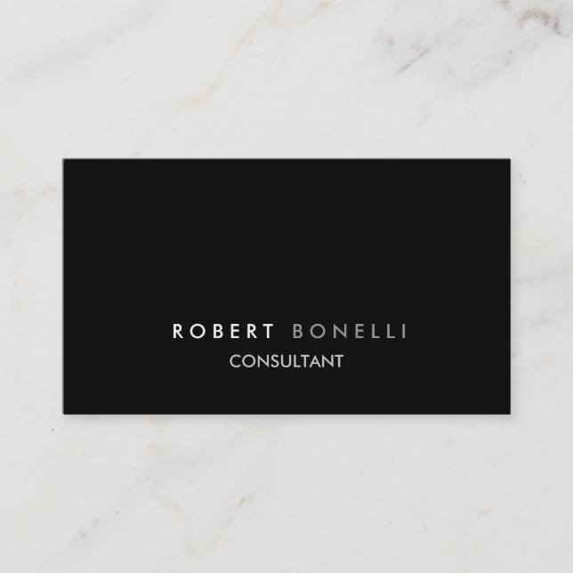 Charming Grey Black Consultant Business Card (Front)