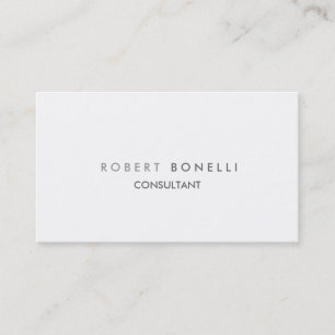 Charming Grey White Consultant Business Card