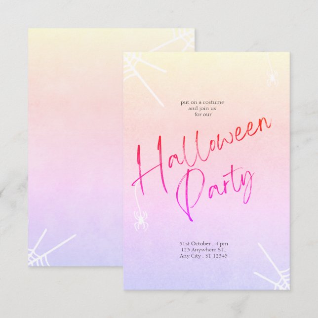 Charming Halloween Handwritten Party  Invitation (Front/Back)
