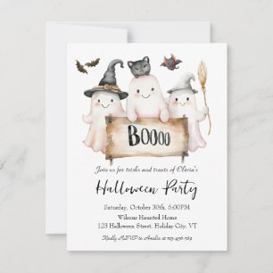 Charming Halloween Party Invitation with Witch