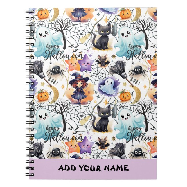 Charming Halloween Pattern Notebook (Front)