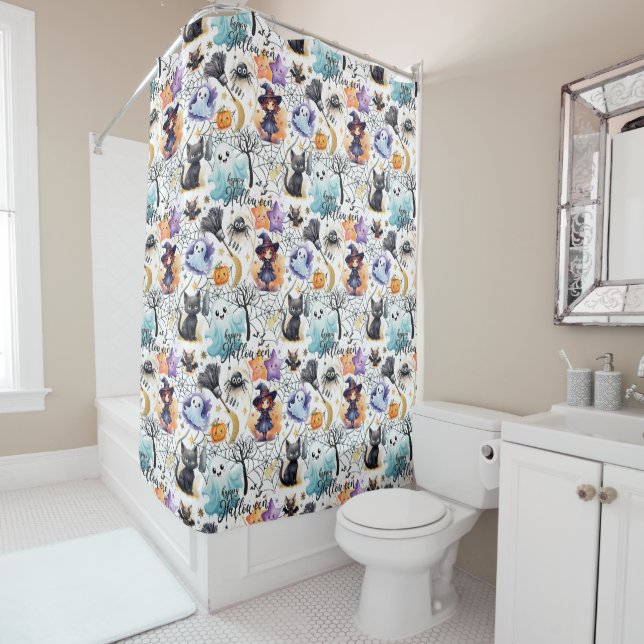 Charming Halloween Shower Curtain (In Situ)
