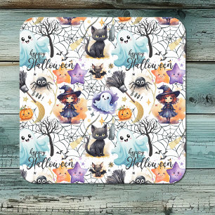 Charming Halloween Square Paper Coaster
