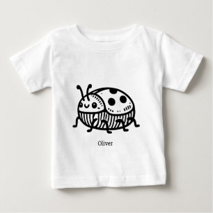 Charming Hand-Drawn Beetle Illustration  Baby T-Shirt