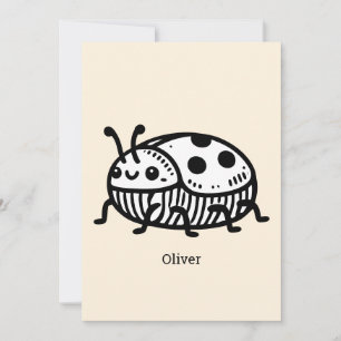 Charming Hand-Drawn Beetle Illustration Invitation