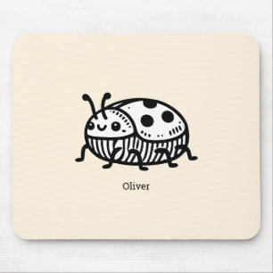 Charming Hand-Drawn Beetle Illustration  Mouse Pad