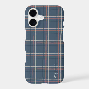 Charming Hand-Drawn Classic Navy Plaid