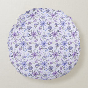 Charming Hand Drawn Flowers Round Pillow
