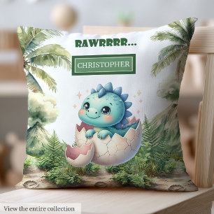 Charming Hatching Soon Baby Dinosaur Nursery  Cushion