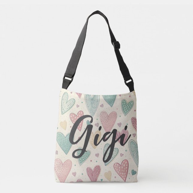 Charming Heart Doodle GiGi Crossbody Bag (Front)