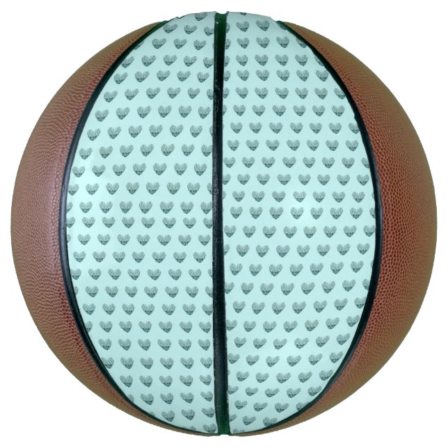 Charming heart pattern in mint green  basketball (Vertical)