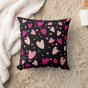 Charming Hearts and Dots Pattern Cushion
