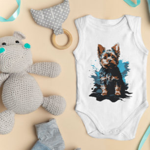 Charming highlighting a Yorkshire Terrier Baby Bodysuit