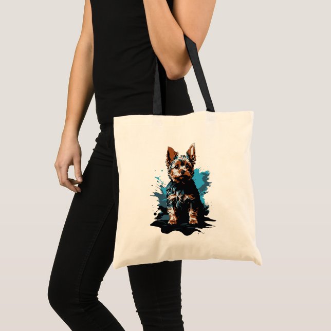 Charming highlighting a Yorkshire Terrier Tote Bag (Front (Product))