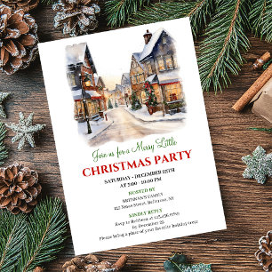 Charming holiday scene Christmas village event   Invitation
