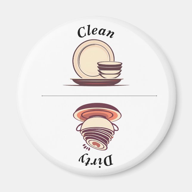 Charming Icons Clean/Dirty Dishwasher  Magnet (Front)