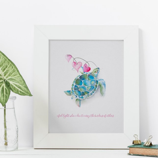 Charming Inspirationa Watercolor Sea Turtle Poster (Creator Uploaded)