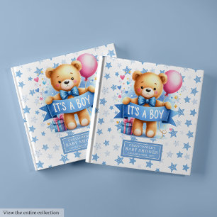 Charming It’s a boy teddy bear guest book keepsake