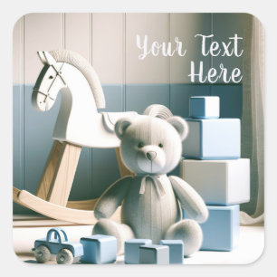 Charming Kids' Room with Toys Square Sticker