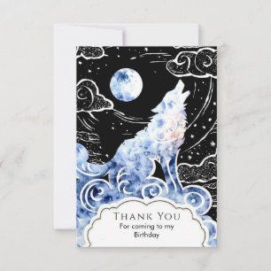 Charming Kids' Wolf Birthday Thank You Card