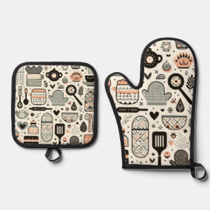 Charming Kitchen Essentials Oven Mitt and Pot Hold Oven Mitt & Pot Holder Set