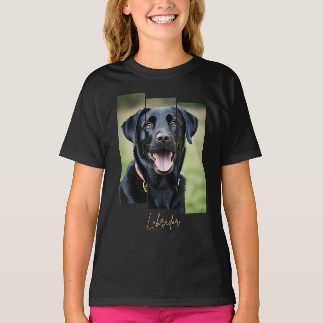 Charming Labrador Retriever Portrait - Triptych Ar T-Shirt (Front)