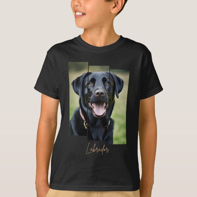 Charming Labrador Retriever Portrait - Triptych Ar T-Shirt (Front)