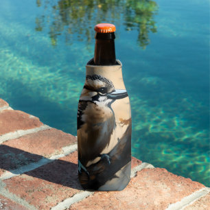 Charming Laughter: Kookaburra in Oil Paint Bottle Cooler