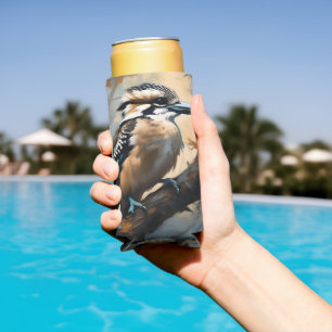 Charming Laughter: Kookaburra in Oil Paint Seltzer Can Cooler