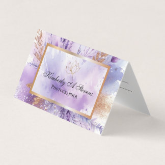 Charming Lavender Folded Appointment Business Card
