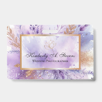 Charming Lavender Name Tag Badge ID Badge