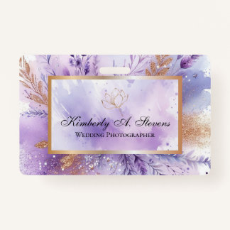 Charming Lavender Name Tag Badge ID Badge